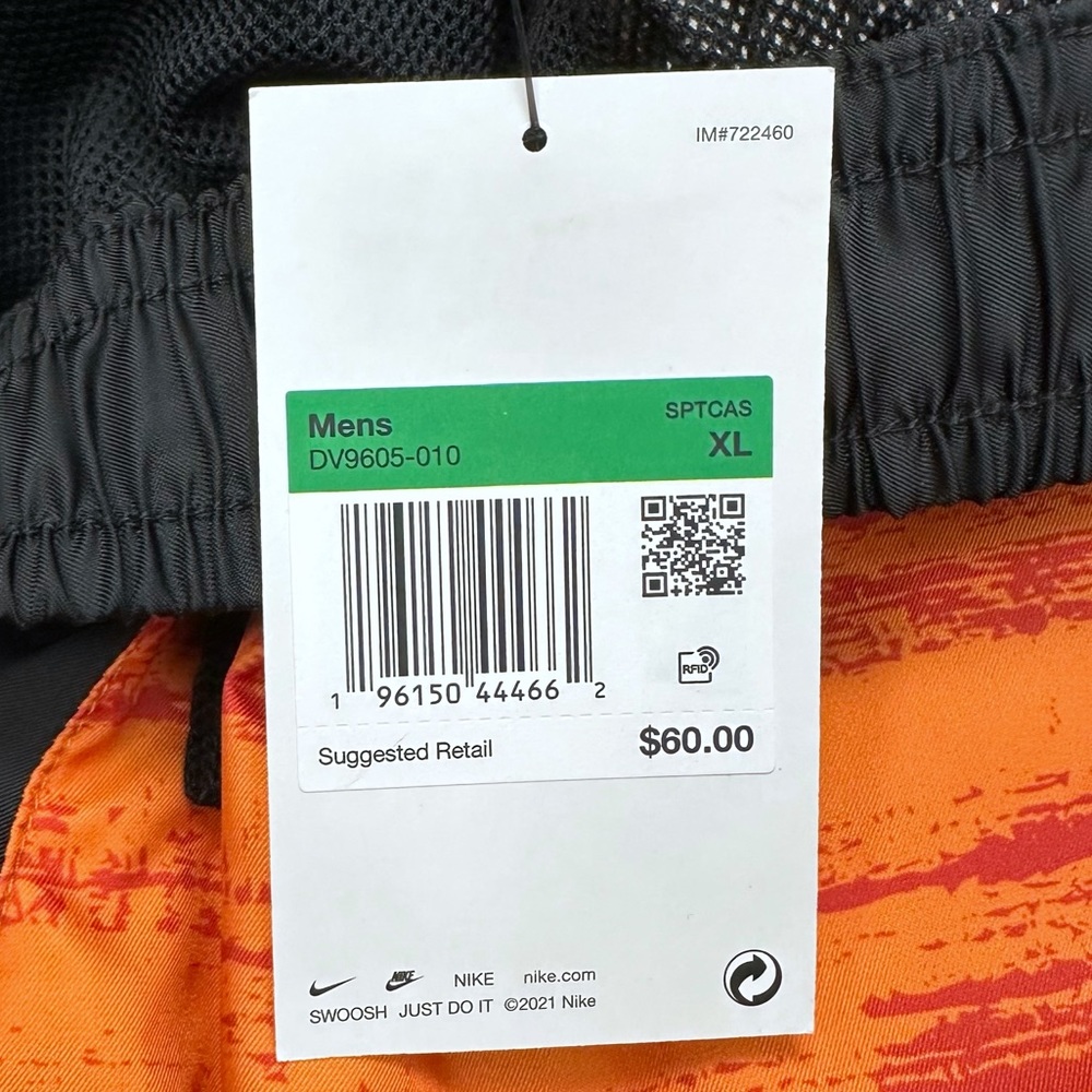 Nike Woven Flow Sportswear Shorts Woven Black Orange DV9605-010 XL Essentials - Picture 11 of 13